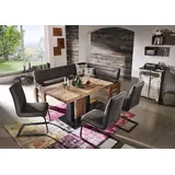 K+W Komfort & Wohnen Eckbankgruppe K+W KOMFORT & WOHNEN "Floyd", braun (schwarzbraun 78, balkeneiche 437), B:163cm H:90cm T:203cm, Sitzmöbel-Sets, Eckbankgruppe, Stauraum-Eckbank, wahlweise rechts oder links langer Schenkel 203cm
