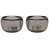 Stelton Teelichthalter Ora Glas Smoke