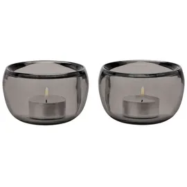 Stelton Teelichthalter Ora Glas Smoke