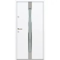 Krongart Stahl-Nebeneingangstür ATU68 Modell 05 DIN rechts - nach innen öffnend Weiß (Dekor-Folie) 980 mm x 2080 mm