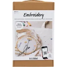 Creativ Company DIY Sets Sticken & Nadelstanzen Starter Kreativ Set Sticken, Blumen, Kreativ Box