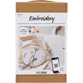 Creativ Company DIY Sets Sticken & Nadelstanzen Starter Kreativ Set Sticken, Blumen, Kreativ Box