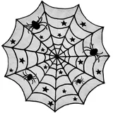 Halloween Spinnennetz Tischdecke,Tischdeko Spinnen Netz Halloween Deko,Runde Spitze Spinnennetze Tischdecke,Halloween Tischdecke Rund Schwarz Spinnennetz,Tischdecke aus Halloween Spitze 3D Fledermaus