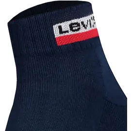 Levi's Unisex 2er Pack Sportsocken - Mid Cut SPRTWR, Logo, einfarbig Blau 39-42