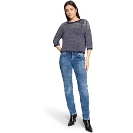 Cartoon Strickpullover Dunkelblau/Weiß 40