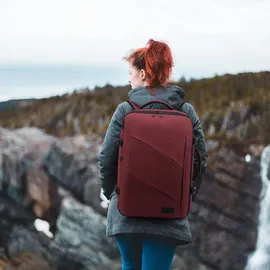luxuskollektion Rucksack Handgepäck Flugzeug 15,6 Zoll Rotwein