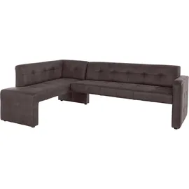 exxpo - sofa fashion Eckbank »Barista mit toller Detailverarbeitung, hohe Bodenfreiheit«, Komfortsitzhöhe 49cm, Frei im Raum stellbar braun