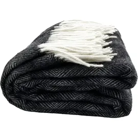 fair de luxe Wolldecke 100% Wolle | Plaid/Wohndecke | Anthrazit