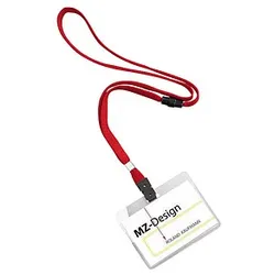 10 DURABLE Namensschilder mit Textilband 9,0 x 6,0 cm