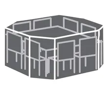 Perel Schutzhülle 220 x 220 x 95 cm Grau