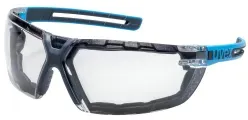 uvex x-fit pro guard Schutzbrille, kratzfest, beschlagfrei 9199680 , Farbe: blau / anthrazit, ohne Slider