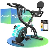MERACH 4-in-1 Heimtrainer Klappbar, Hometrainer Fahrrad mit LCD Monitor und Handpulsmessung, Magnetisches Ergometer Fitnessbikes mit Bequemem Sitzkissen, 16-Stufiger Magnetwiderstand, Platzsparend