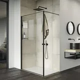 Hüppe Select+ Frame Seitenwand alleinstehend, Querbügel, 6mm - Black Edition