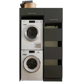 laundreezy Waschmaschinenschrank 117,5 x 200 cm Anthrazit Holzwerkstoff
