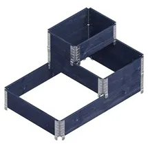 upyard Stepped Bed 120 x 80 x 58,5 cm Schwarz