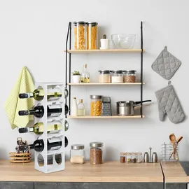 Relaxdays Weinregal 53 x 14 x 12 cm Weiß