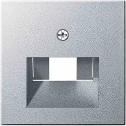 Gira System 55 Zentralplatte, UAE/IAE, aluminium, Befestigung mit Schraube, ohne Beschriftungsfeld, 27026