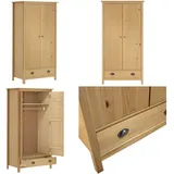 Vidaxl - Kleiderschrank mit 2 Türen Hill 89x50x170 cm Massivholz Kiefer - Schlafzimmermöbel - Kleiderschrank - Holzschrank - Massiver Kleiderschrank