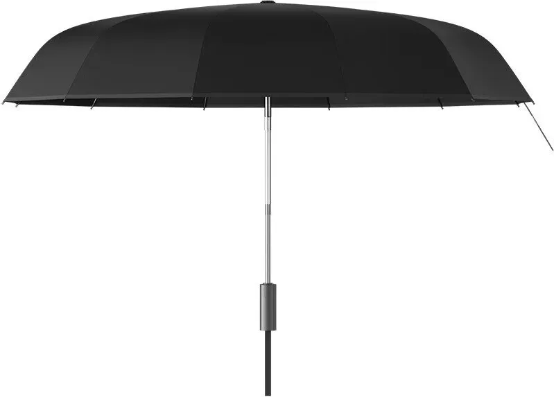 ochama x J.ZAO Winddichter und regenfester Regenschirm, automatischer Taschenschirm - 24 Rippen - Schwarz