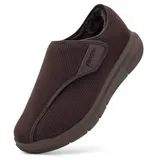 FitVille Diabetiker Hausschuhe Herren Winter Extra Weit Warme Gefüttert Schuhe Herren Winter Slipper Schlappen