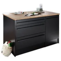 Smartkitchen Kücheninsel JAZZ 145 cm schwarz