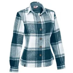 MAUL Damen Bluse Filzmoos Flanell Bluse, petrol blue, 44