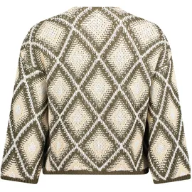 Cartoon Strickjacke mit Jacquard Khaki 40