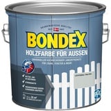 Bondex Holzfarbe für Außen, 2,5 L, Lichtgrau, für ca. 25 m2, Wetter- & UV-beständig, atmungsaktiv, seidenglänzend