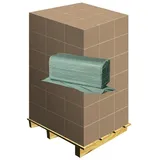 Papierhandtücher grün 25x23 cm, Palette Palette mit 32 x 5000 Blatt Zick-Zack (ZZ) Falzung, 1-lagig