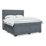 vidaXL Boxspringbett 180 x 200 cm Dunkelgrau