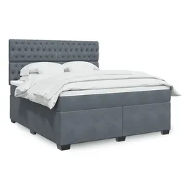 vidaXL Boxspringbett 180 x 200 cm Dunkelgrau