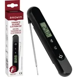 BROWIN® elektronisches Kochthermometer 186010 | Fleischthermometer Grillthermometer Bratenthermometer Küchenthermometer Digital Thermometer | faltbar, Lange Sonde und Bildschirm