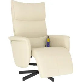 vidaXL Massagesessel mit Fußteil Kunstleder 84 x 106,5 x 84 cm Creme