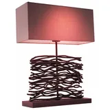 ETC Shop Schreib Tisch Lampe dimmbar Fernbedienung Wohn Zimmer Textil Holz im Set inkl. RGB LED Leuchtmittel