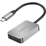 Logilink CR0050 - Dual Kartenleser, USB-C 3.2 Gen1 für SD, SDHC, SDXC, microSD, SDHC, SDXC, MMC und RS MMC Karten bis 1TB, Aluminium