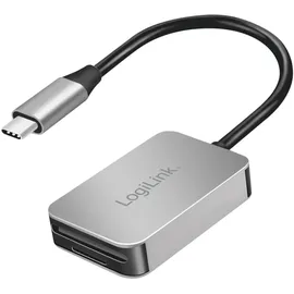 Logilink CR0050 - Dual Kartenleser, USB-C 3.2 Gen1 für SD, SDHC, SDXC, microSD, SDHC, SDXC, MMC und RS MMC Karten bis 1TB, Aluminium