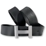 Silbergift Koppelgürtel Leder schwarz 100
