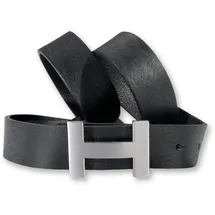 Silbergift Koppelgürtel Leder schwarz 100