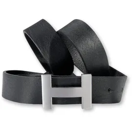 Silbergift Koppelgürtel Leder schwarz 100