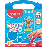Maped M812510 - Fingermalfarbe Color'Peps, für Malanfänger, mehrere Farben, 4 x 80 g