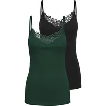 Only Spitzentop ONLY "ONLKIRA – Doppelpack mit Spitzendetail für feminine Looks", Damen, Gr.