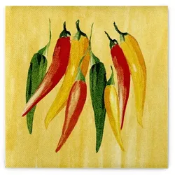 Sovie HOME Serviette Chili aus Linclass® Airlaid 40 x 40 cm, 12 Stück - Chili Gewürze Spicy