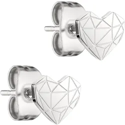 Paar Ohrstecker LIEBESKIND BERLIN "Herz, LJ-0846-E-05, LJ-0847-E-05, LJ-0848-E-05, LJ-0849-E-05", silber (edelstahlfarben), Ohrringe, Damen, Edelstahl