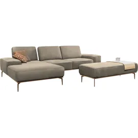 W.Schillig Eckcouch Leder 3-Sitzer Beige