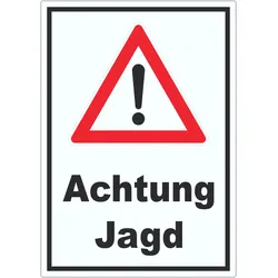 HB-Druck Achtung Jagd Aufkleber A2 (420x594mm)