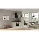 Flex-Well Exclusiv Küchenzeile 1706-005 Lund 220 cm Lichtgrau glänzend-Rauchgrau