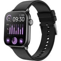 BANLVS Smartwatch Damen mit Telefonfunktion, Fitnessuhr Tracker mit Herzfrequenz/Schlafmonitor/SpO2/Schrittzähler iOS Android Schwarz