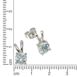 ZEEme Ohrstecker ZEEME Silber 925 rhodiniert mit 2x Blautopas 6mm