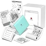 Phomemo Taschendrucker Mini Bluetooth Thermodrucker Tragbarer Fotodrucker mit wiederaufladbarem Akku und USB-Kabel, kompatibel mit Android & IOS, für Journal, Studie, DIY-Malerei, Grün, M02 Drucker