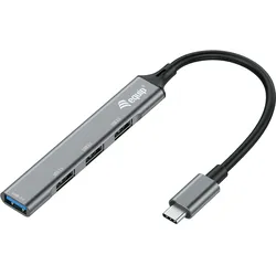 Equip USB-Hub 4-Port 3.0 ->3x2.0+TypC A o.Netzteil grau - Hub
